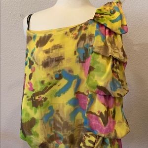 PLASTIC ISLAND GORGEOUS ONE SHOULDER BLOUSE TOP S
